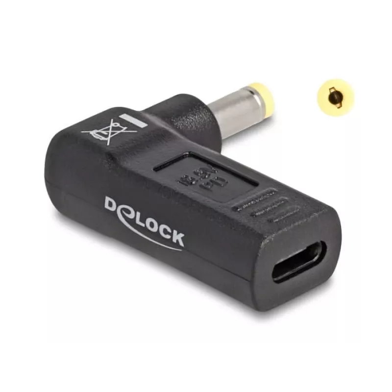 DeLOCK Adapter USB Type-C Buchse auf HP 4,8 x 1,7 mm Stecker 90° abgewinkelt