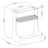 Ergo Office Untertisch-Aufbewahrungsbox / Organizer mit Zubehörablage, Weiß, max. 5 kg, ER-442