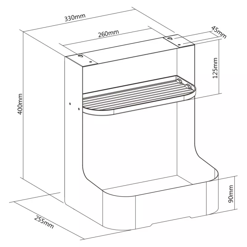 Ergo Office Untertisch-Aufbewahrungsbox / Organizer mit Zubehörablage, Weiß, max. 5 kg, ER-442