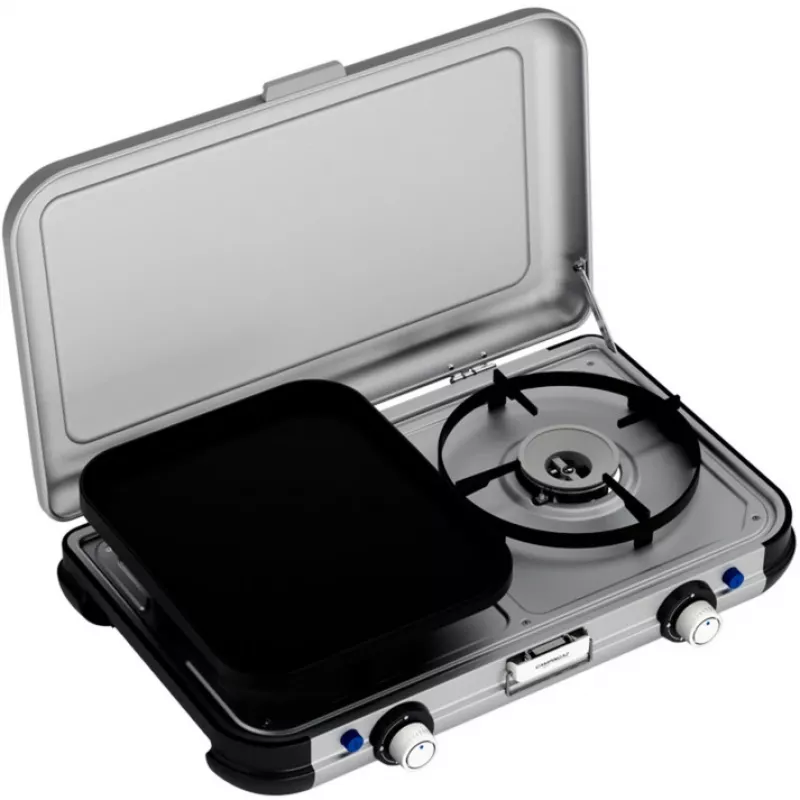 Tragbarer Grillkocher Campingaz 2213311 — 2 Zonen, 5,4 kg, 490×350 mm, schwarz/grau/silber