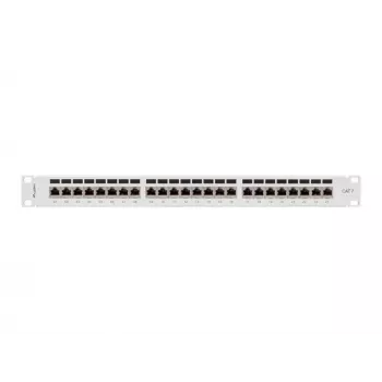 Patchpanel 1U LANBERG PPS7-1024-S – 24-Port, Cat7, F/UTP, Metall, 1U (445×102×44,5 mm)