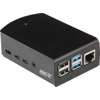 JOY-IT RPI CASE ALU06 - Gehäuse für Raspberry Pi 4, Alu, schwarz (RB-ALUCASEP4+06)