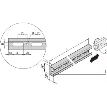 SCHROFF C-SCHIENE F.600W SCHRANK 450L 4X - Rack-Zubehör (22114455)