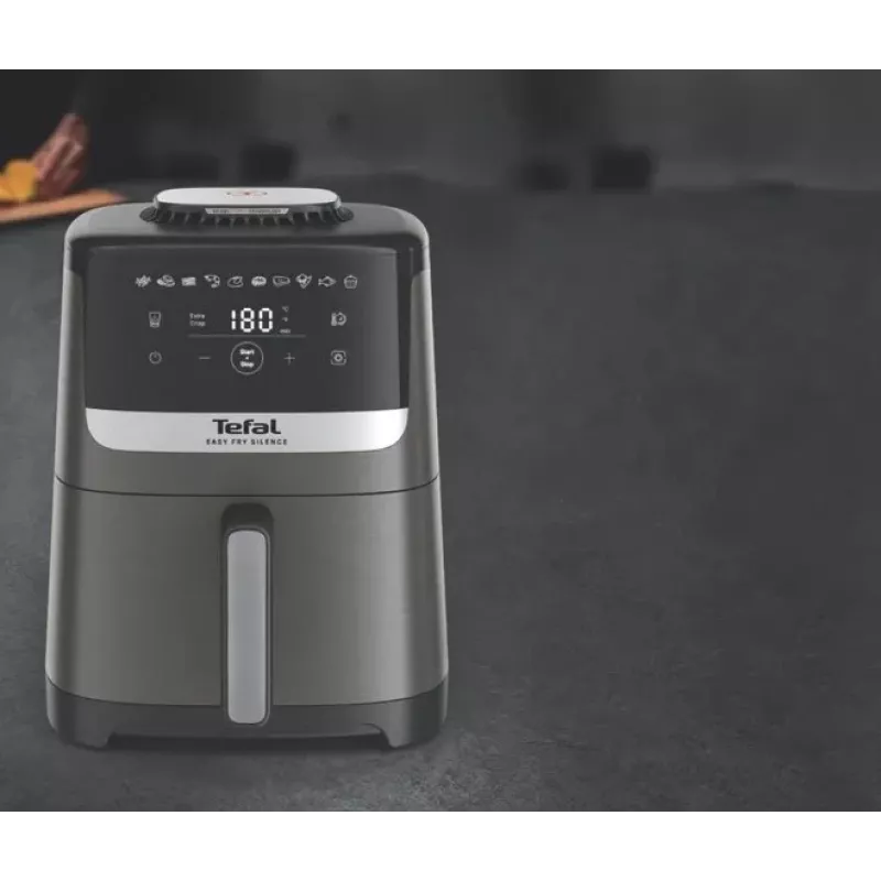 Tefal Easy Fry Silence EY551HE0 Fritteuse Einzel 5 L Stand-alone Heißluftfritteuse Schwarz, Grau, Edelstahl