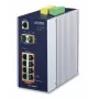 PLANET IGS-10020PT - Switch - managed - 8 x 10/100/1000 (PoE) + 2 x Gigabit SFP - DIN-Schienenmontage, wandmontierbar - PoE (130 W) - DC (IGS-10020PT)