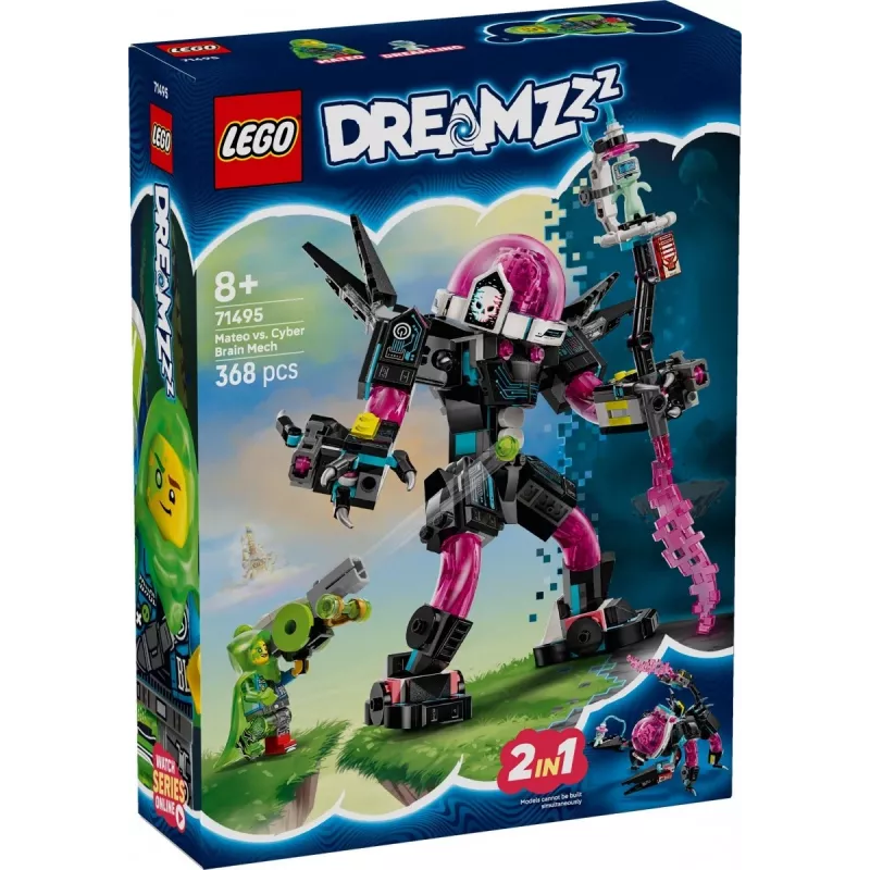 Konstruktionsspielzeug LEGO 71495 Mateo vs. Cyberbrain Mech – Spielset mit Minifiguren und baubarem Mech