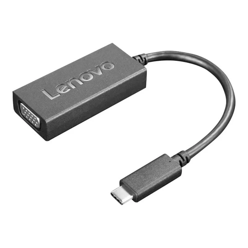 Lenovo 4X90M42956 Videokabel-Adapter VGA (D-Sub) USB Typ-C Schwarz