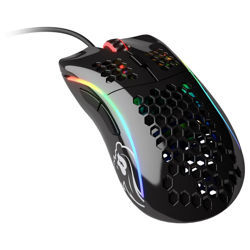 Glorious Model D Gaming-Maus - Schwarz, glänzend + Mauspad - XL