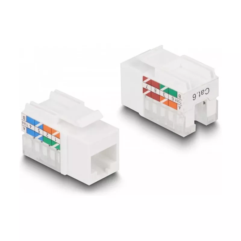 DeLOCK Keystone LSA Set RJ45 RJ11 Cat.6 schwarz Cliphalter