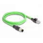 Netzwerkkabel DeLOCK M12 Kabel A-codiert 8-polig Stecker auf RJ45 Stecker PUR (TPU) 1 m