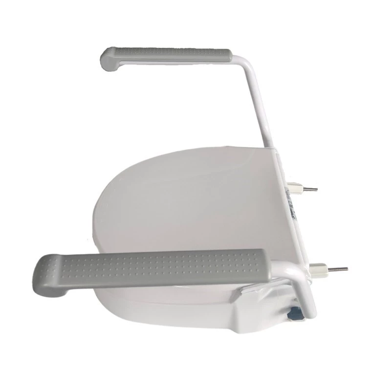 Erhöhter Toilettensitz Mobilex PLN001 mit integrierten Haltegriffen, Polypropylen, höhenverstellbar 6–15 cm, max. Belastung 120 kg