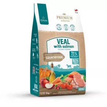 POKUSA Premium Selection Kalb mit Lachs Adult - Trockenhundefutter - 3 kg