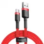 USB-2.0-A-auf-USB-C-Kabel Baseus CATKLF-B09 1m QC3.0 Nylongeflecht rot, Schnellladung und Datensynchronisation