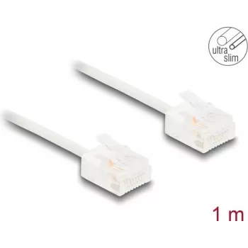 Netzwerkkabel DeLOCK RJ45 Cat.6 UTP Ultra schlank 1m Weiß