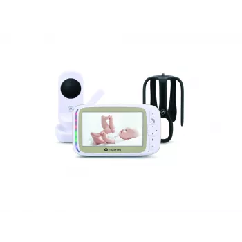 Motorola 5,0 inch Wi-Fi Video Baby Monitor mit Stargrip-Bettbefestigung | VM45 Connect | Weiß