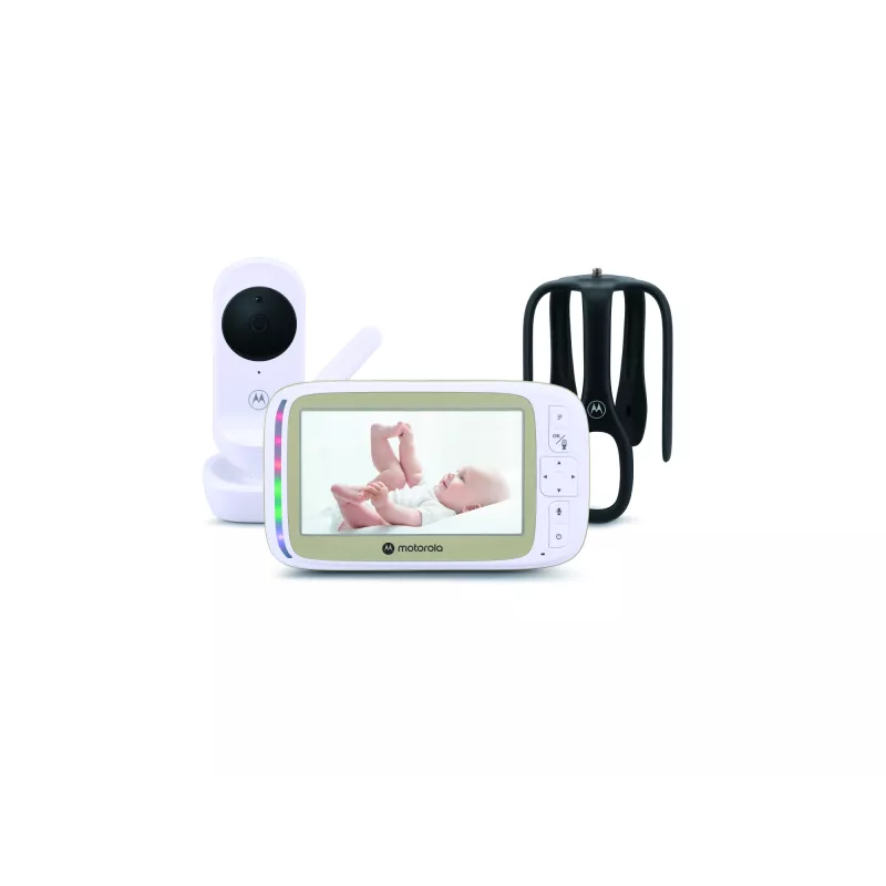 Motorola 5,0 inch Wi-Fi Video Baby Monitor mit Stargrip-Bettbefestigung | VM45 Connect | Weiß