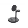 Green Cell MSST-GC-3IN1-B Ladegerät für Mobilgeräte Kopfhörer, Headset, Smartphone, Smartwatch Schwarz Kabelloses Laden Auto