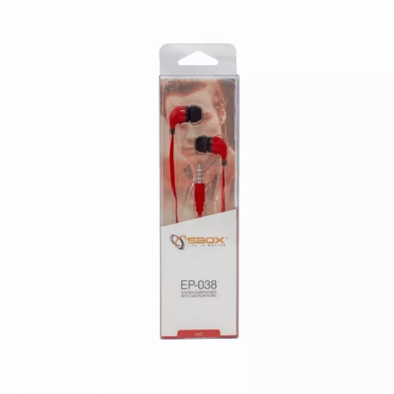Sbox Stereo-Kopfhörer mit Mikrofon EP-038 Rot