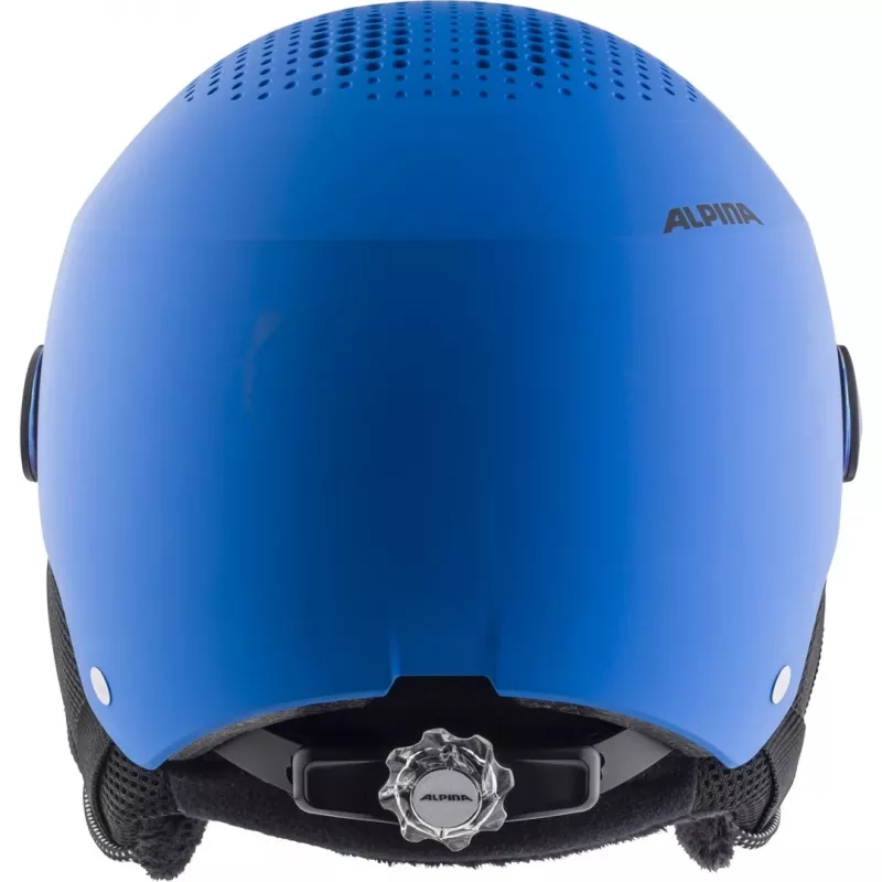 Helm ALPINA ZUPO VISOR QLite — Kinder-Skihelm, Hartschale, 54–58 cm, integriertes Visier, Run System Ergo Snow