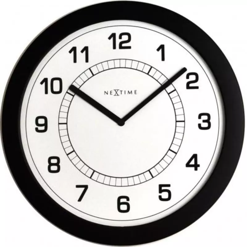 NeXtime Uhr 3045zw Super Slim, Ø28 cm, Wand, Schwarz