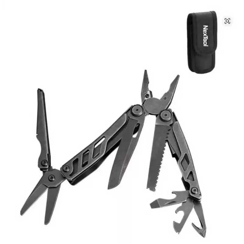 Multitool Nextool Mini FLAGSHIP NE20122 — 10-in-1 kompaktes Edelstahl-Multitool, schwarz, 67×27×17 mm, 83 g