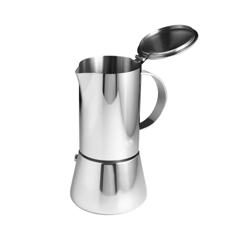 Espressomaschine Adler AD 4419 — Edelstahlgehäuse, kompakte Größe