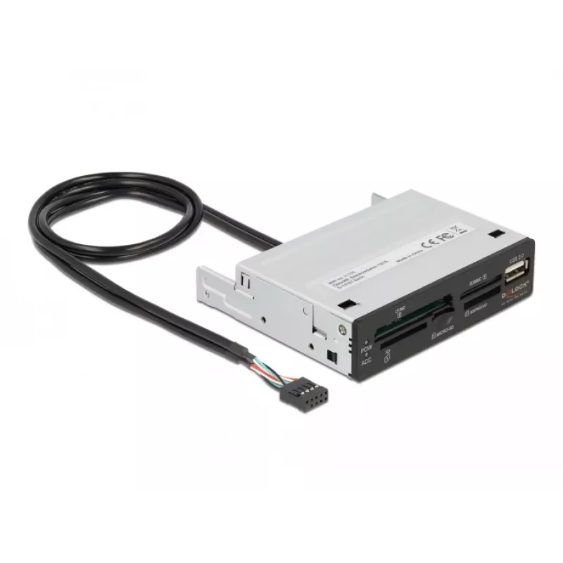 DeLOCK 91708 Kartenleser USB 2.0 Intern Schwarz Grau CF SD MicroSD