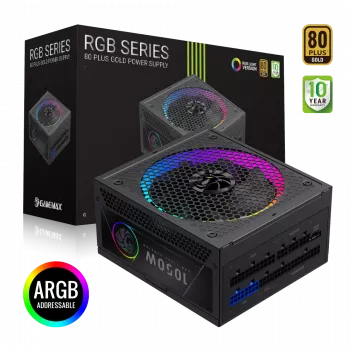 Gamemax Netzteil, 80 PLUS, Gold | RGB 1050G | 1050 W