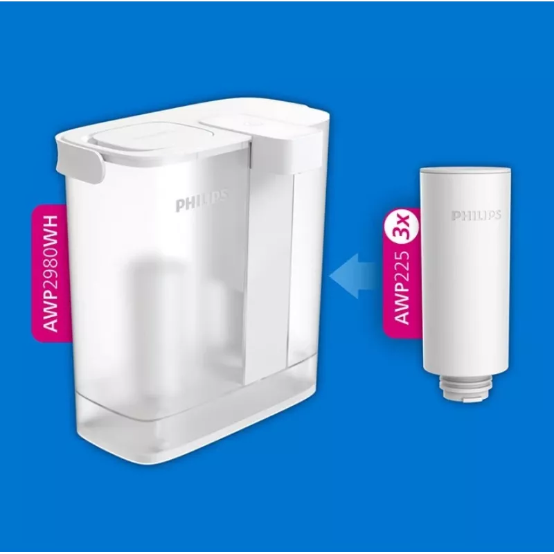 Wasserfilterkartuschen Philips AWP225S/5 3er-Pack – enthärtende Ersatzfilter für Wasserspender und Kaffeevollautomaten