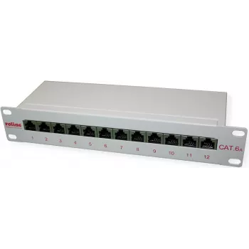 ROTRONIC-SECOMP Roline - Patchfeld - CAT 6a - RJ-45 X 12 - Grau - 1U - 25,4 cm (10)