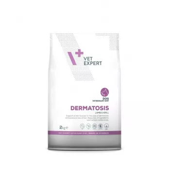 Trockenfutter für Hunde VETEXPERT Veterinary Diet Dermatosis Lamb & Krill, 2 kg, ausgewachsene Hunde, Protein 24%, Fett 17%