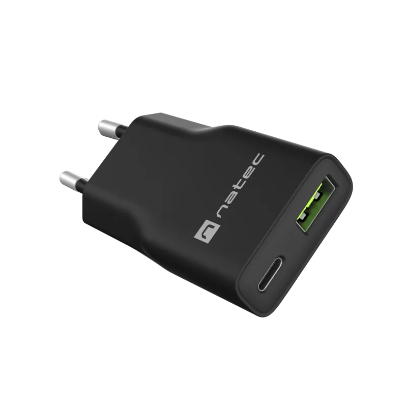 Netzteil NATEC Ribera NUC-2377 — 1×USB-A, 1×USB-C, 3 A Ausgang