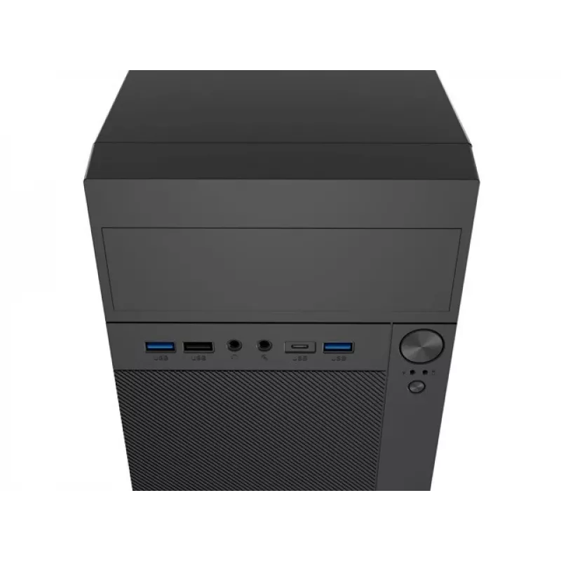 PC-Gehäuse NATEC Helix Mini Tower Schwarz — microATX/Mini-ITX, 3×3,5 Zoll + 5×2,5 Zoll, 33 cm GPU, USB-C/USB-A Anschlüsse