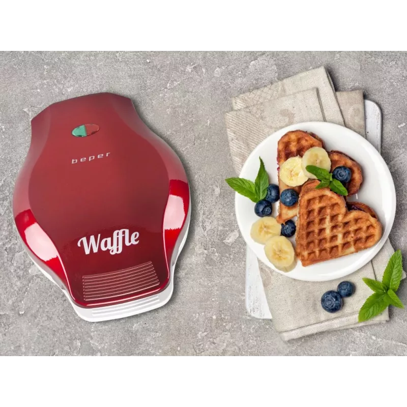 Beper BT.603Y Party Line Waffeleisen, 18 cm Antihaftplatte