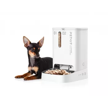 Automatischer Doppelfutter- und Wasserspender PETKIT YUMSHARE P591 — ABS-Gehäuse, weiß, universell für Hunde und Katzen