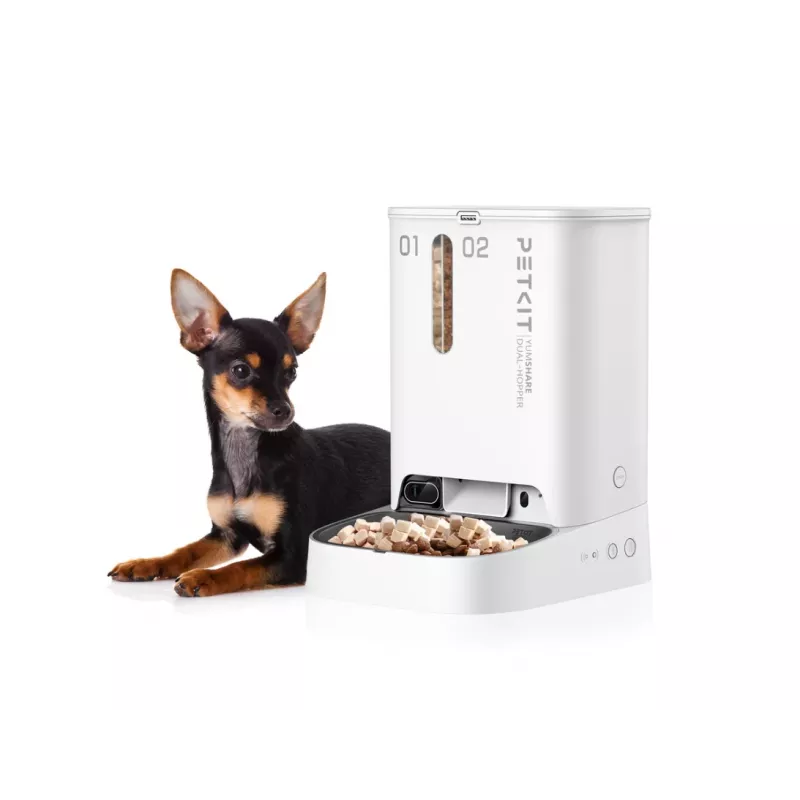 Automatischer Doppelfutter- und Wasserspender PETKIT YUMSHARE P591 — ABS-Gehäuse, weiß, universell für Hunde und Katzen