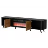 TV-Schrank Cama Meble Volare 200 x 39 x 49 cm schwarz/walnuss mit Kamin