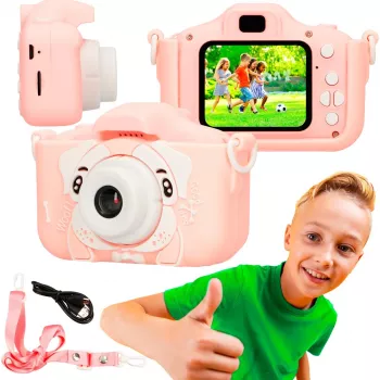 Extralink H28 SINGLE PINK – Kinder-Digitalkamera in Pink/Weiß, für Kinder ab 3 Jahren