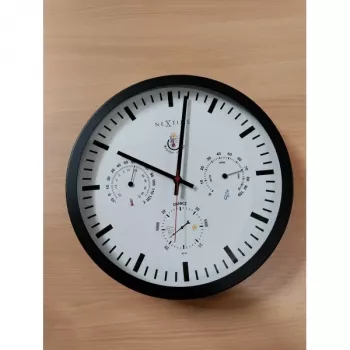 NeXtime klok 2635zw Wetterstation, Ø34 cm, Wand, Schwarz