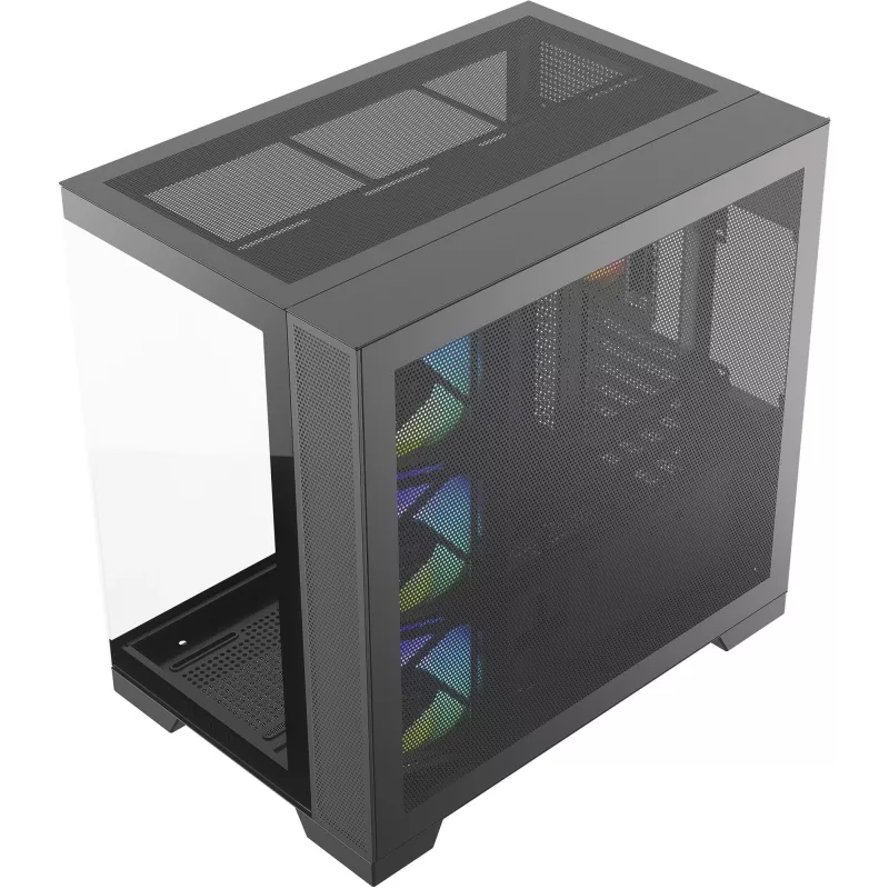 Silentware View A-RGB Schwarz PC-Gehäuse VIEWSchwarz — Mid-Tower-Gehäuse mit A-RGB-Beleuchtung