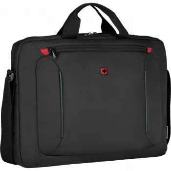 Laptoptasche Wenger BQ 16 Slimcase Toploader Schwarz — passend für 16-Zoll-Laptops, Toploader-Design, gepolstertes Fach