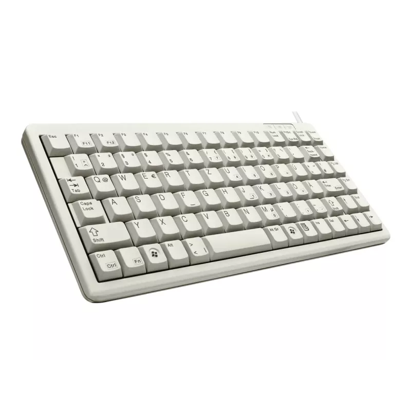 Cherry G84-4100 kompakte Tastatur, hellgrau, USB/PS/2