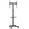 TV-Wagen MACLEAN MC-949 für 32–55 Zoll Fernseher, VESA 75×75–400×400 mm, max. Belastung 25 kg, Höhe 147–155 cm, Ablagefach, schwarz