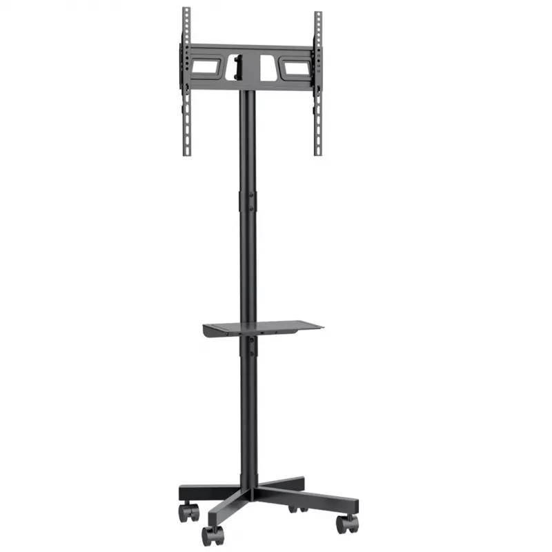 TV-Wagen MACLEAN MC-949 für 32–55 Zoll Fernseher, VESA 75×75–400×400 mm, max. Belastung 25 kg, Höhe 147–155 cm, Ablagefach, schwarz