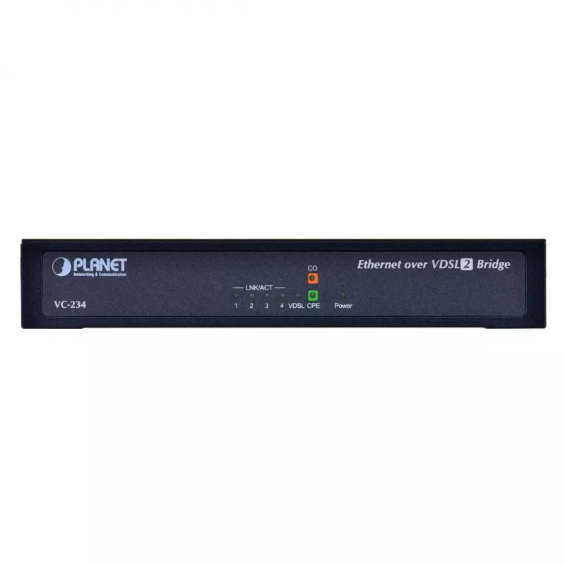Netzwerk-Gateway PLANET VC-234 managed 4-Port Fast Ethernet (10/100) Rackmount 1U, DC-Eingang, 0,8 Gbit/s Switching-Kapazität