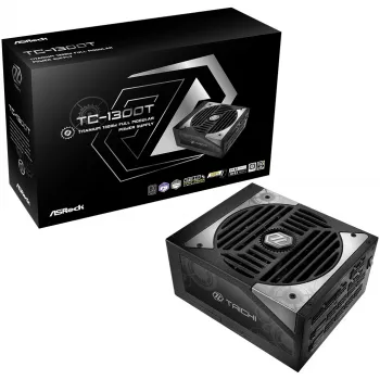 Netzteil ASROCK Taichi TC-1300T 1300 W 20+4 Pin ATX 80 PLUS Titanium, schwarz, 135 mm Lüfter