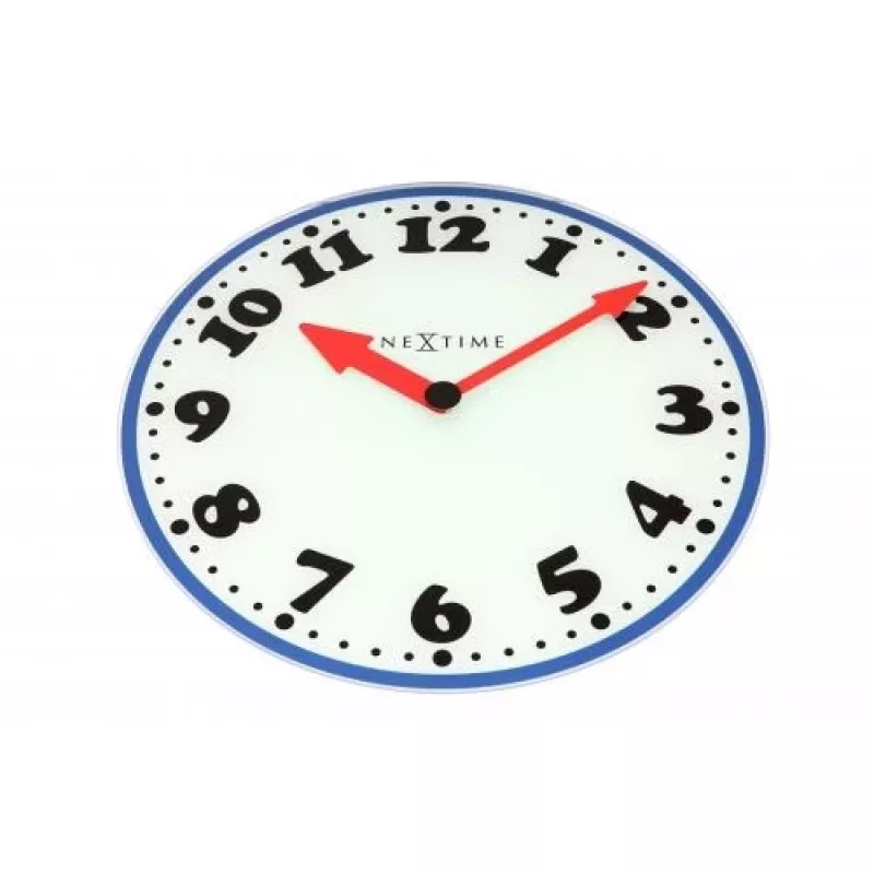NeXtime Wanduhr 8151 Boy, Ø43 cm, Weiß/Blau/Schwarz/Rot