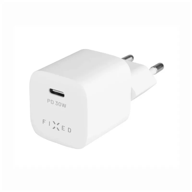 Tragbares USB-C-Reiseladegerät FIXED FIXC30M-C-WH 30W kompaktes Design
