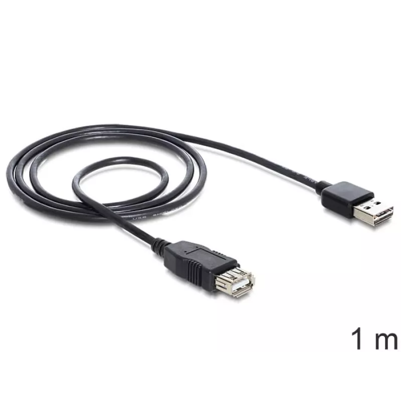 USB-Kabel DeLOCK EASY-USB 2.0-A 1m Schwarz