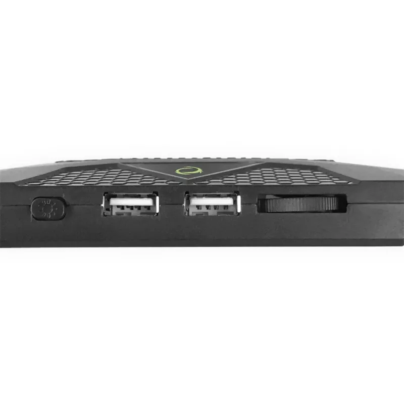 Laptop-Kühlpad ESPERANZA EGC107 – 3 Lüfter 1200–2600 U/min, 390×255×38 mm, USB PD, RGB, 5 Höhenpositionen, schwarz